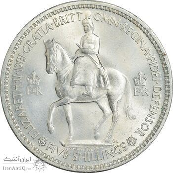 سکه 5 شیلینگ 1953 الیزابت دوم - UNC - انگلستان