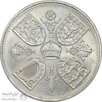 سکه 5 شیلینگ 1953 الیزابت دوم - UNC - انگلستان