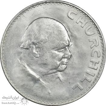 سکه 1 کرون 1965 الیزابت دوم - چرچیل - AU58 - انگلستان