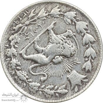 سکه 1000 دینار 1329 خطی - چرخش 135 درجه - VF35 - احمد شاه