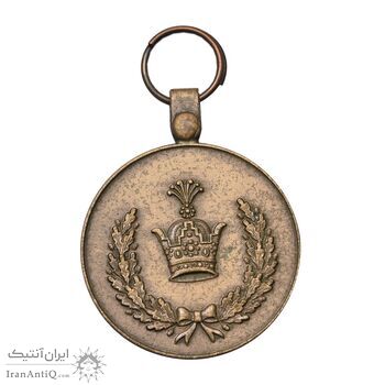 مدال برنز خدمت (دو رو تاج) - ضرب SPORRONG - با کاور فابریک - AU - رضا شاه