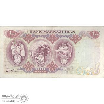 اسکناس 100 ریال 1350 - تک - VF35 - محمد رضا شاه