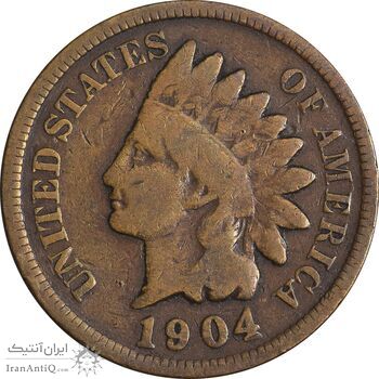 سکه 1 سنت 1904 سرخپوستی - VF30 - آمریکا