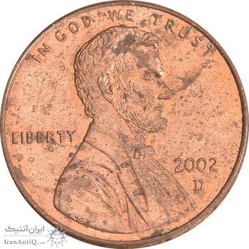 سکه 1 سنت 2002D لینکلن - MS62 - آمریکا