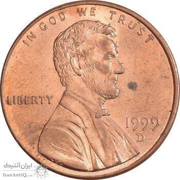 سکه 1 سنت 1999D لینکلن - MS63 - آمریکا