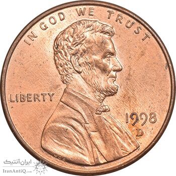 سکه 1 سنت 1998D لینکلن - MS63 - آمریکا