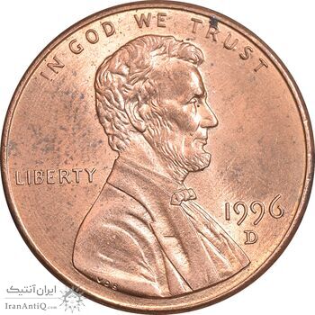 سکه 1 سنت 1996D لینکلن - MS63 - آمریکا