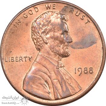 سکه 1 سنت 1988 لینکلن - MS62 - آمریکا