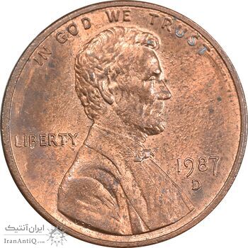 سکه 1 سنت 1987D لینکلن - MS62 - آمریکا