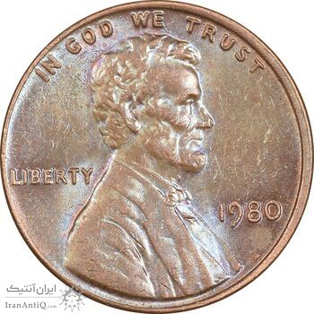 سکه 1 سنت 1980 لینکلن - MS61 - آمریکا