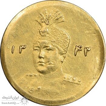سکه طلا 2000 دینار 1343 تصویری - MS62 - احمد شاه