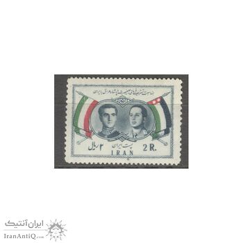تمبر ورود ملک فیصل دوم پادشاه عراق به ایران 1336 - محمدرضا شاه