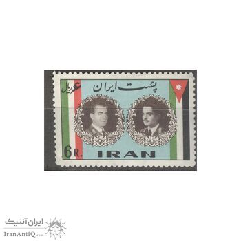 تمبر ورود ملک حسین پادشاه اردن 1339 - محمدرضا شاه