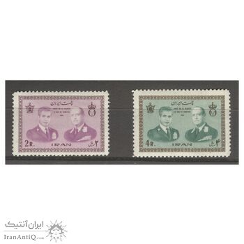 تمبر دیدار اولاف پنجم پادشاه نروژ از ایران 1343 - محمدرضا شاه