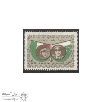 تمبر ورود ژنرال ایوب خان رئیس جمهور پاکستان 1338 - محمدرضا شاه