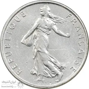 سکه 1/2 فرانک 1991 جمهوری کنونی - EF45 - فرانسه