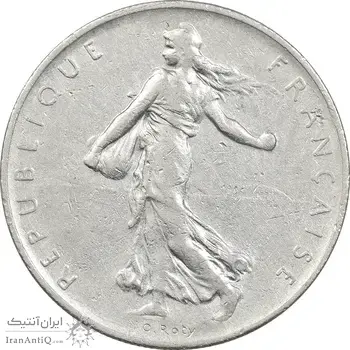 سکه 1 فرانک 1960 جمهوری پنجم - EF45 - فرانسه