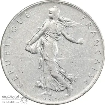 سکه 1 فرانک 1977 جمهوری پنجم - EF45 - فرانسه