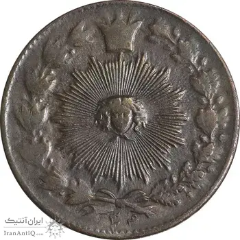 سکه 100 دینار 1304 - 3 تاریخ مکرر - VF35 - ناصرالدین شاه