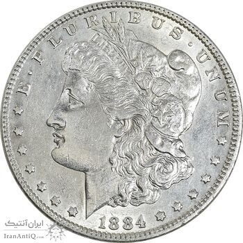 سکه یک دلار 1884 مورگان - MS61 - آمریکا