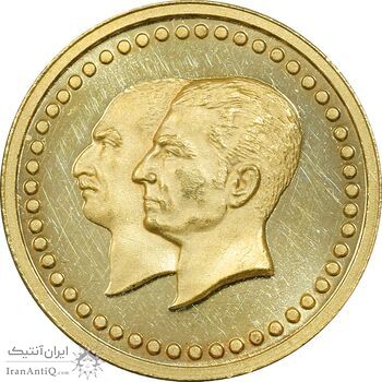 مدال طلا 2.5 گرمی بانک ملی - PF62 - محمد رضا شاه