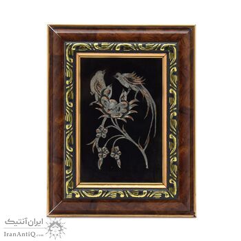 تابلو قلمزنی طرح گل و مرغ 14×18 سانتی تابلو قلمزنی طرح گل و مرغ 14×18 سانتی