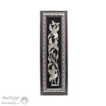 تابلو قلمزنی طرح گل و مرغ 52×17 سانتی