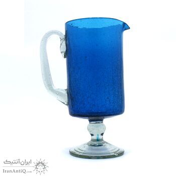 پارچ شیشه ای لاجوردی قدیمی