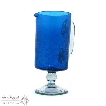 پارچ شیشه ای لاجوردی قدیمی