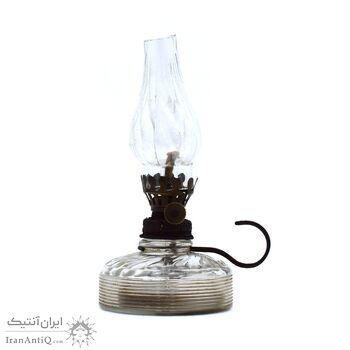 چراغ نفتی شیشه ای آنتیک 15 سانتی