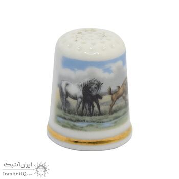 انگشتانه چینی قدیمی طرح اسب - کد 006615