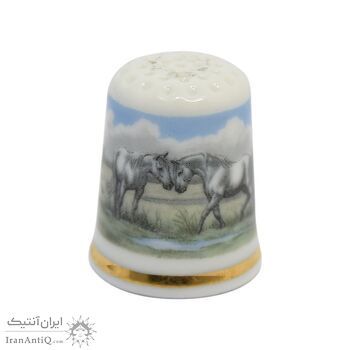 انگشتانه چینی قدیمی طرح اسب - کد 006615