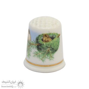 انگشتانه چینی قدیمی طرح پرنده - کد 006613