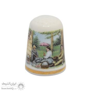 انگشتانه چینی قدیمی طرح خانواده - کد 006617