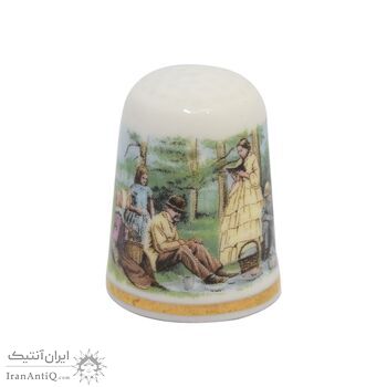 انگشتانه چینی قدیمی طرح خانواده - کد 006617