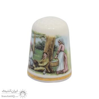 انگشتانه چینی قدیمی طرح خانواده - کد 006617