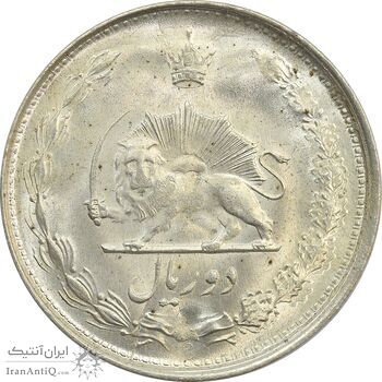 سکه 2 ریال 1322 - MS63 - محمد رضا شاه