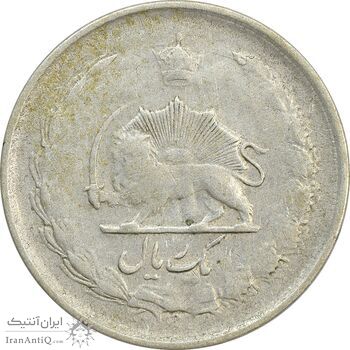 سکه 1 ریال 1324/3 سورشارژ تاریخ - F - محمد رضا شاه