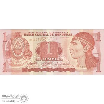 اسکناس یک لمپیرا 2006 (بدون نوار عمودی) جمهوری - تک - UNC62 - هندوراس