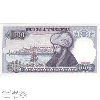 اسکناس 1000 لیره بدون تاریخ (1988) سری J جمهوری - تک - UNC63 - ترکیه