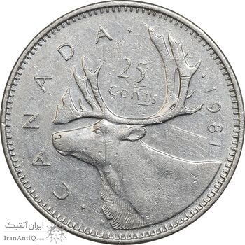 سکه 25 سنت 1981 الیزابت دوم - EF45 - کانادا