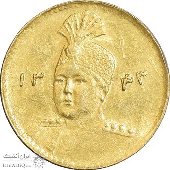 سکه طلا 2000 دینار 1343 تصویری - MS62 - احمد شاه