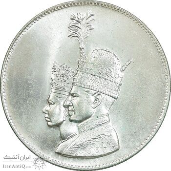 مدال نقره جشن تاجگذاری 1346 - MS64 - محمد رضا شاه
