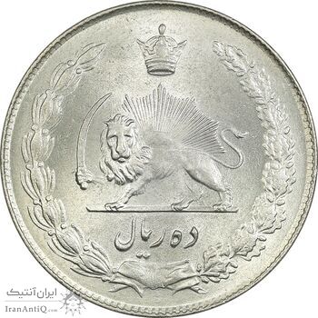 سکه 10 ریال 1343 - ضخیم - MS64 - محمد رضا شاه