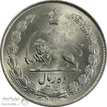 سکه 10 ریال 1343 - ضخیم - MS64 - محمد رضا شاه