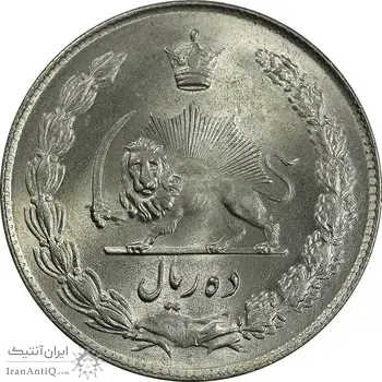 سکه 10 ریال 1343 - ضخیم - MS64 - محمد رضا شاه
