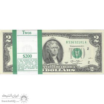 بسته اسکناس 2 دلار 2013 - UNC - آمریکا