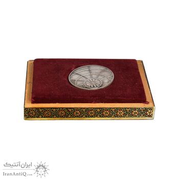 مدال صنعت 1344 - با جعبه خاتم کاری شده - EF - محمدرضا شاه