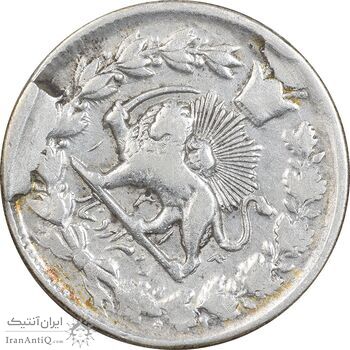 سکه 2000 دینار 1314 خطی - دو تاج - EF40 - مظفرالدین شاه