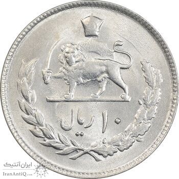 سکه 10 ریال 1353 - MS63 - محمد رضا شاه سکه 10 ریال 1353 - MS63 - محمد رضا شاه